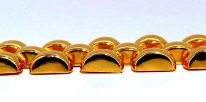 14kt Gold Panther Form Wide Link Gold Bracelet 37.8gm 12338 *v