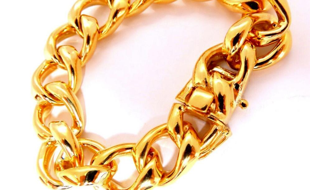 Modified Cuban Link Bracelet 14kt 63 Grams Ref 12344**