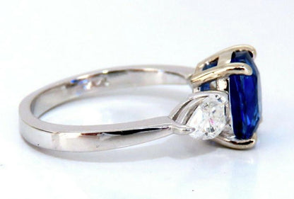 GIA Certified 2.94ct Natural No Heat Blue Sapphire Diamonds Ring 14kt #12347**