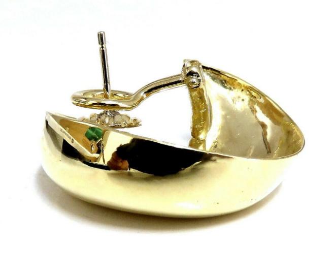 Islam Arab Domed Crescent Left Right Lobe Earrings 18kt HIgh Shine 12355**