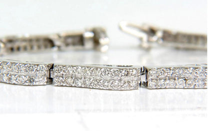 3.50 Carat Diamonds Deco Wave Link Tennis Bracelet 14 Karat White Gold 12571