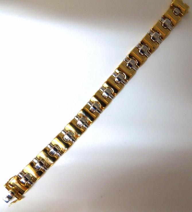 18 Karat Yellow Gold Wide Caliber Bracelet 1990s Nostalgia