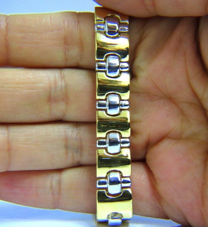 18 Karat Yellow Gold Wide Caliber Bracelet 1990s Nostalgia