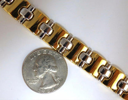 18 Karat Yellow Gold Wide Caliber Bracelet 1990s Nostalgia