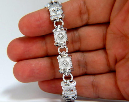 Deco Spanish Gothic Natural Diamond Tennis Bracelet .33 Carat 14kt 12576