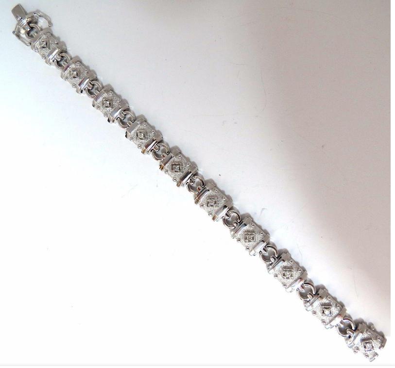 Deco Spanish Gothic Natural Diamond Tennis Bracelet .33 Carat 14kt 12576