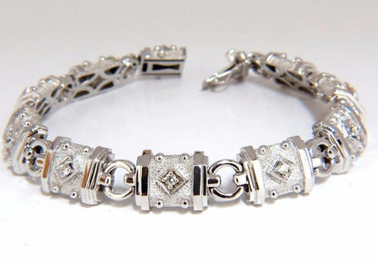 Deco Spanish Gothic Natural Diamond Tennis Bracelet .33 Carat 14kt 12576