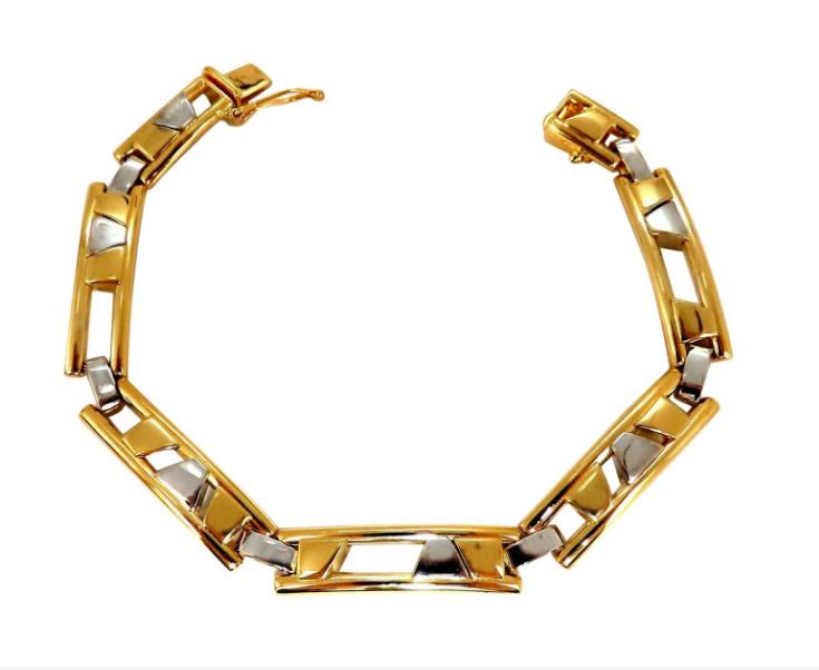 Men’s Kinetic Sliding Geometric Pattern Bracelet 14 Karat 12610