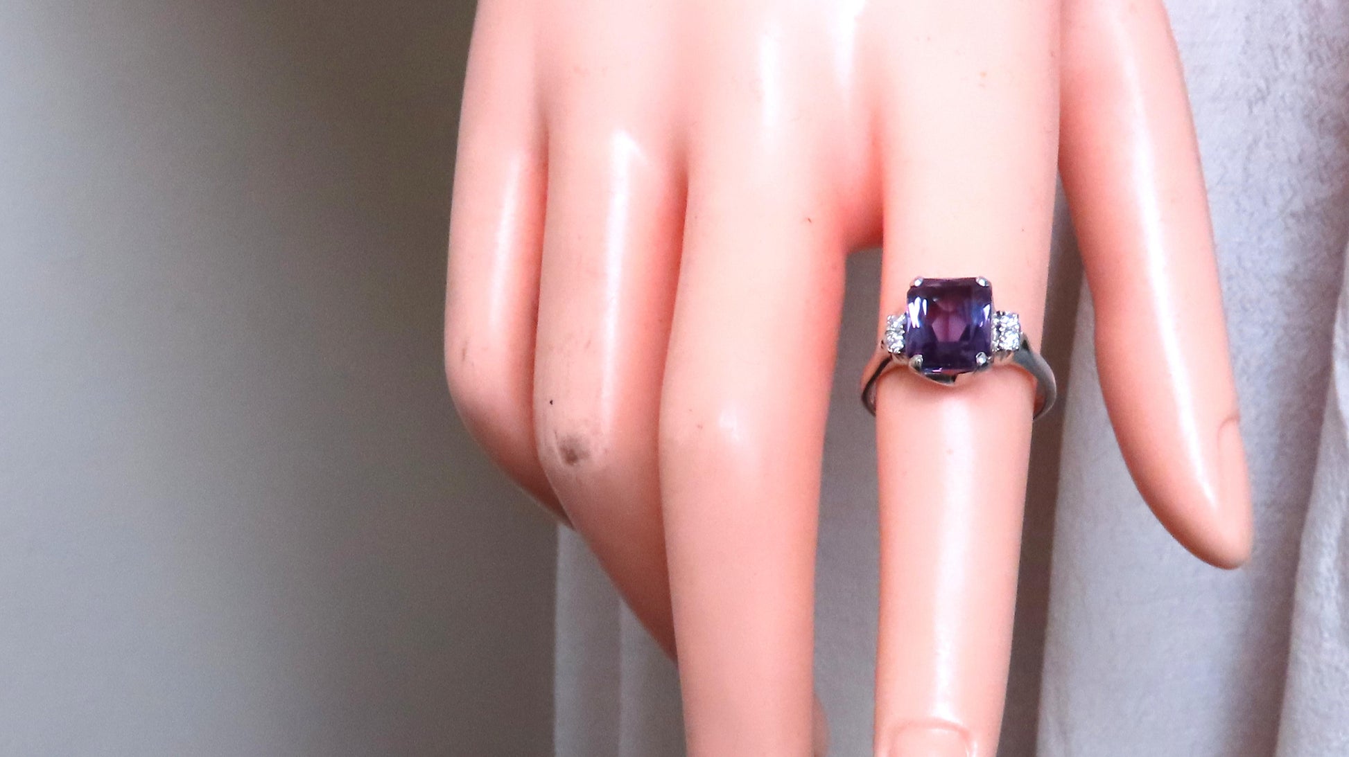 4ct Lab Alexanderite Diamonds Ring 10kt Gold 16511