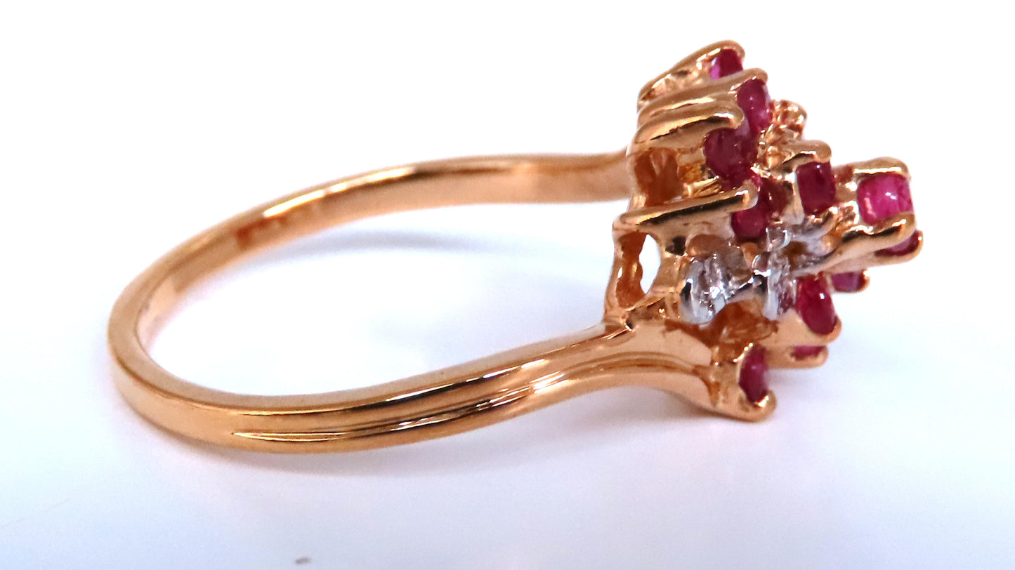 .50ct Natural Ruby Diamond Cluster Cocktail Ring 14kt Gold 67121