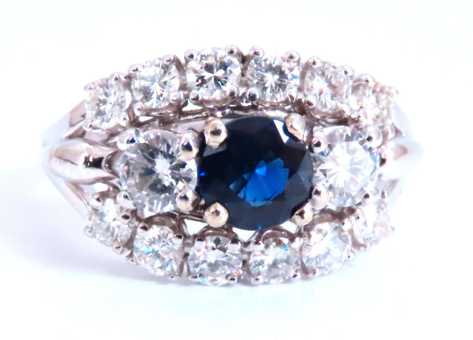 .69ct Natural Sapphire Cluster Row Ring 14kt 46885