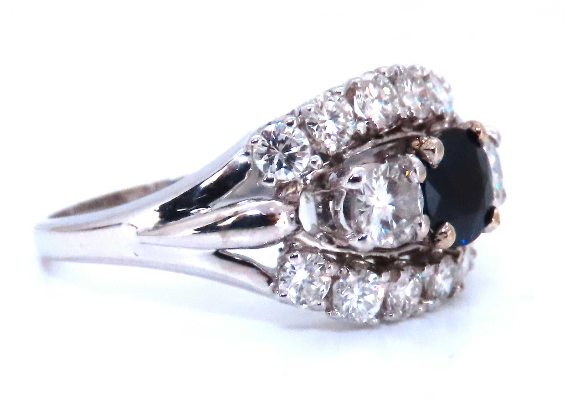 .69ct Natural Sapphire Cluster Row Ring 14kt 46885