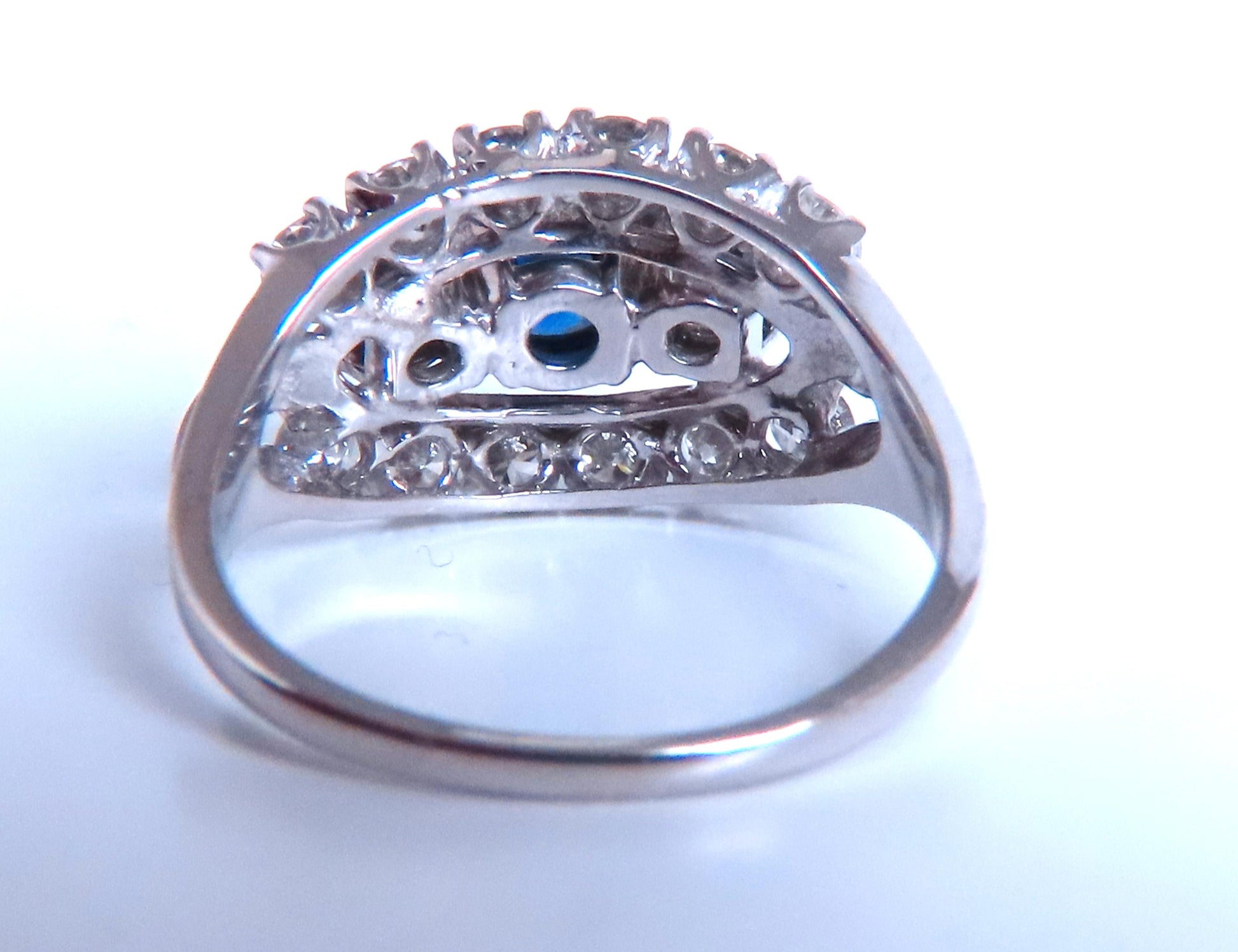 .69ct Natural Sapphire Cluster Row Ring 14kt 46885