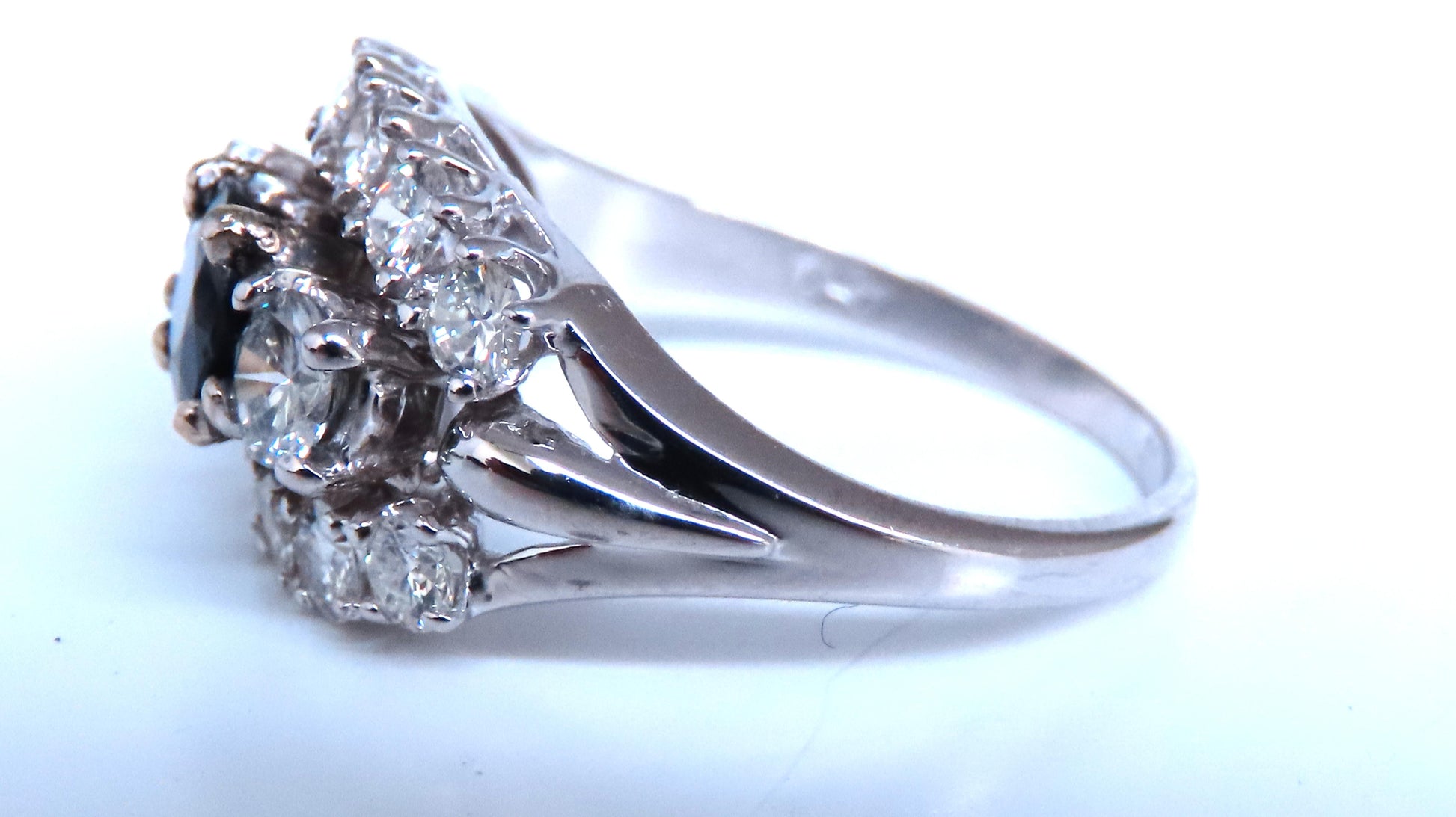 .69ct Natural Sapphire Cluster Row Ring 14kt 46885