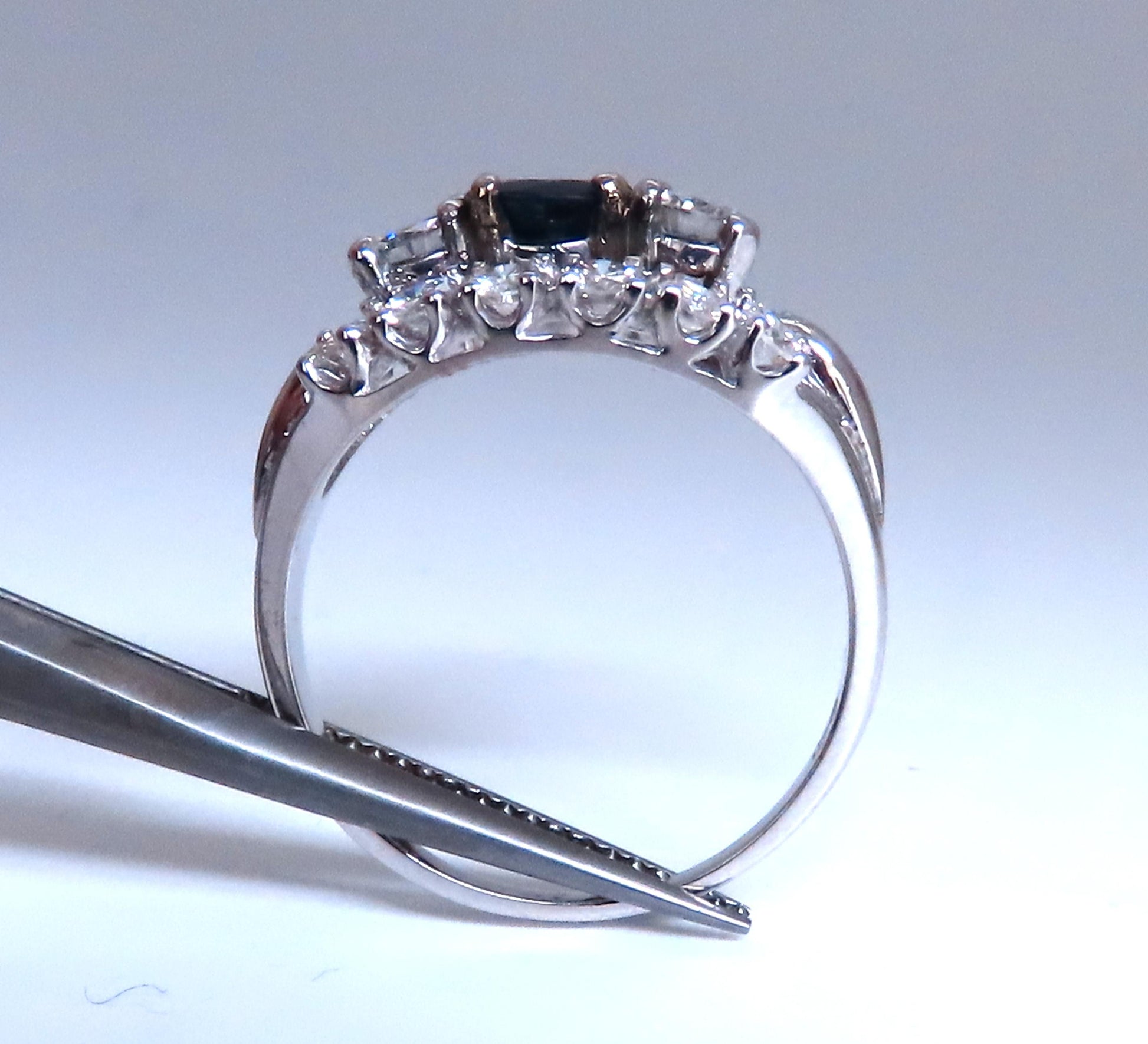 .69ct Natural Sapphire Cluster Row Ring 14kt 46885