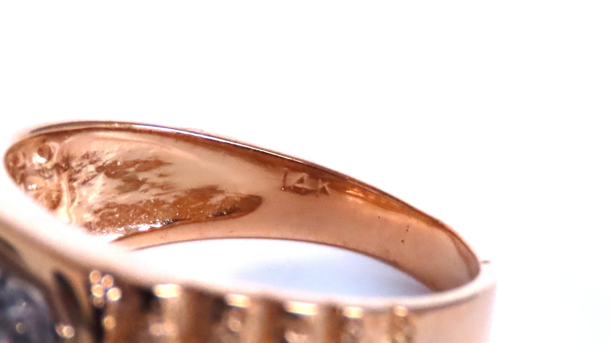 Mens Cluster pinky ring 14kt gold 74411