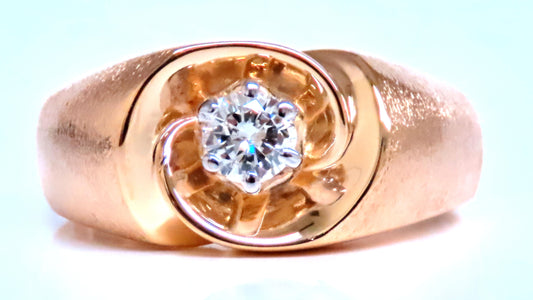 .45ct natural diamond Mens Bright Swirl Ring 14kt Gold 21441