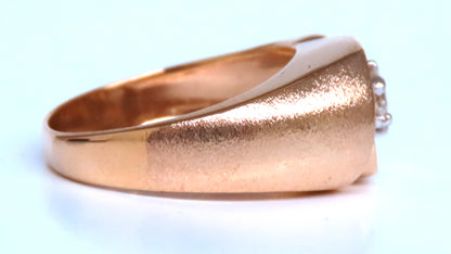 .45ct natural diamond Mens Bright Swirl Ring 14kt Gold 21441
