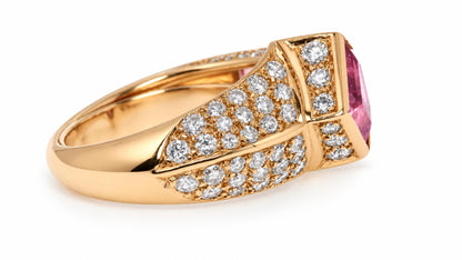 GIA Certified Natural Pink Sapphire Diamonds Ring 18kt. 95558