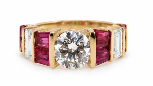 GIA Certified 1.73ct Natural Diamond Ruby Ring 14kt Gold 95549