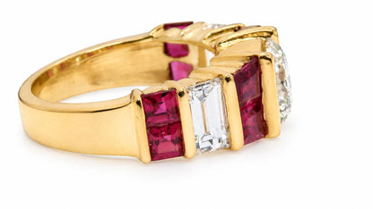 GIA Certified 1.73ct Natural Diamond Ruby Ring 14kt Gold 95549