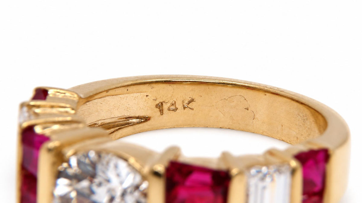 GIA Certified 1.73ct Natural Diamond Ruby Ring 14kt Gold 95549