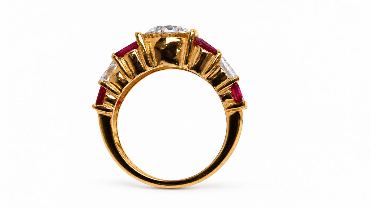 GIA Certified 1.73ct Natural Diamond Ruby Ring 14kt Gold 95549