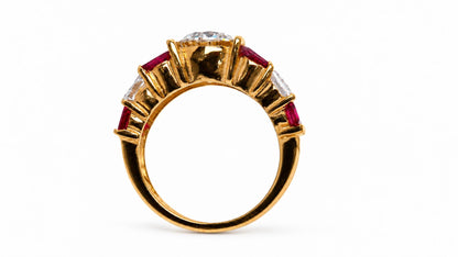 GIA Certified 1.73ct Natural Diamond Ruby Ring 14kt Gold 95549