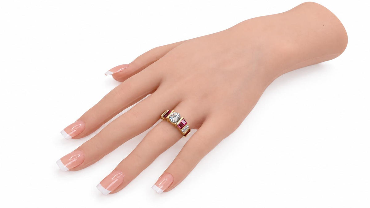 GIA Certified 1.73ct Natural Diamond Ruby Ring 14kt Gold 95549