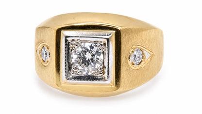 Men’s .60ct. Solitaire & Accent Natural Diamond Ring 14K Gold 95571