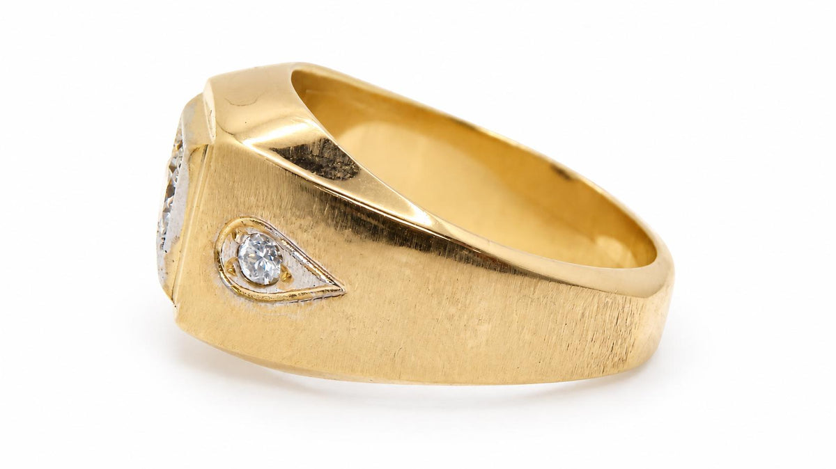 Men’s .60ct. Solitaire & Accent Natural Diamond Ring 14K Gold 95571