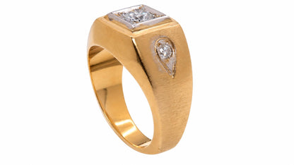 Men’s .60ct. Solitaire & Accent Natural Diamond Ring 14K Gold 95571