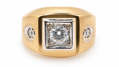 Men’s .60ct. Solitaire & Accent Natural Diamond Ring 14K Gold 95571