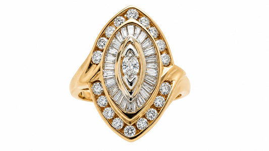 Marquise Cocktail 2ct Natural Diamonds Ring 14kt Gold 95573