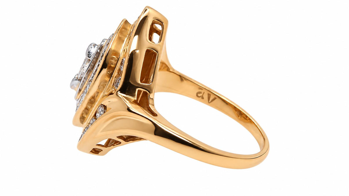 Marquise Cocktail 2ct Natural Diamonds Ring 14kt Gold 95573