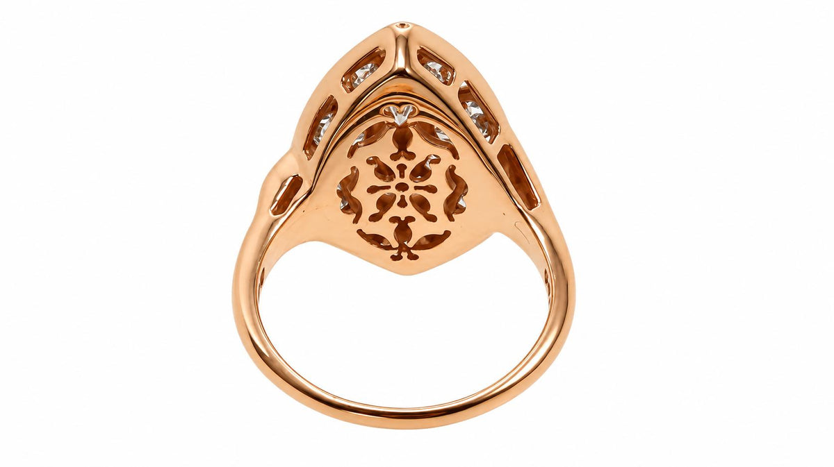Marquise Cocktail 2ct Natural Diamonds Ring 14kt Gold 95573