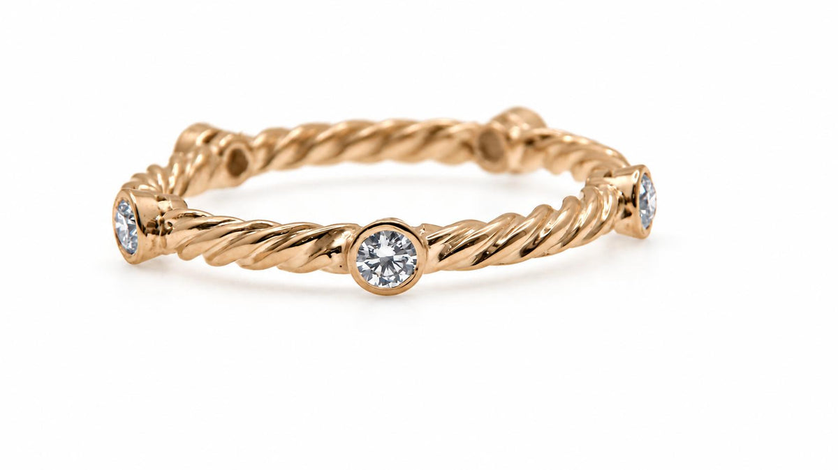 Braid Twist .25 Carat Natural Diamond Eternity Ring 14kt Gold 95570
