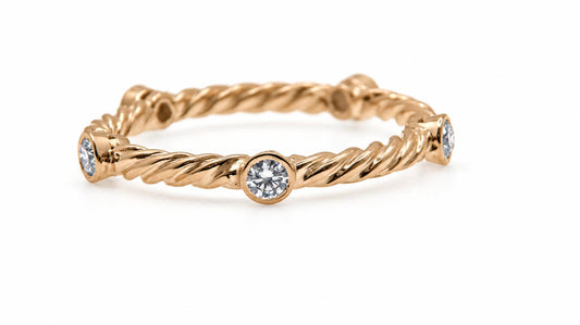 Braid Twist .25 Carat Natural Diamond Eternity Ring 14kt Gold 95570