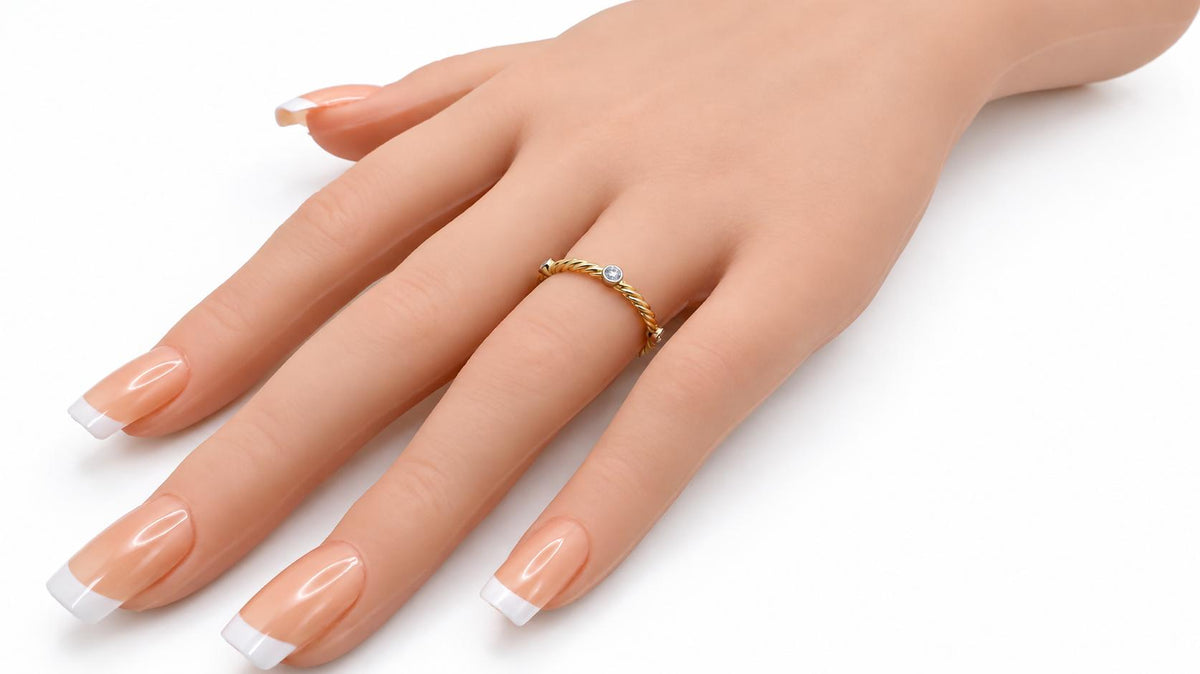 Braid Twist .25 Carat Natural Diamond Eternity Ring 14kt Gold 95570