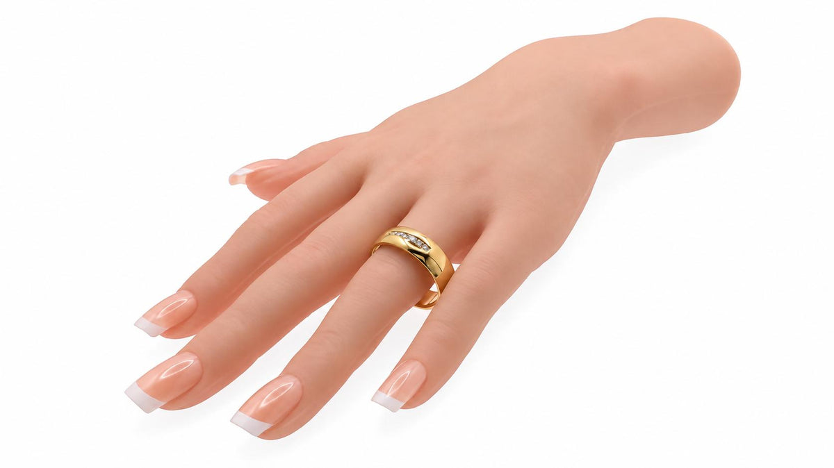 Mens .20ct Natural Round Diamonds Channel Row Band 14kt Gold Durable 95569