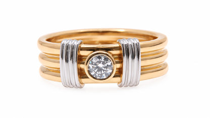 Natural Solitaire Diamond 0.18ct Shoulder Wrap Coil Ring 18kt 95568