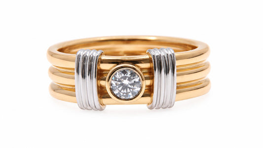 Natural Solitaire Diamond 0.18ct Shoulder Wrap Coil Ring 18kt 95568