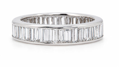 Platinum 1.50ct Natural Baguette Diamond Channel-Set Band Ring 95566