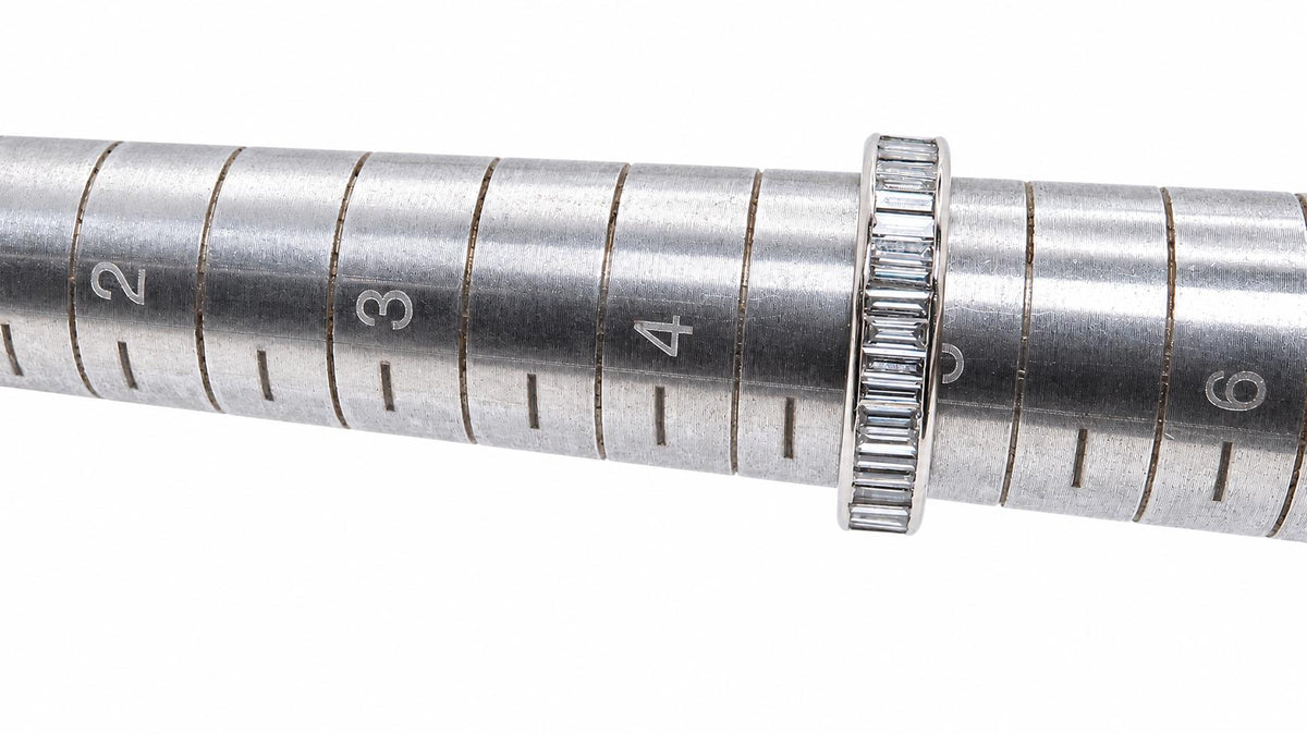 Platinum 1.50ct Natural Baguette Diamond Channel-Set Band Ring 95566