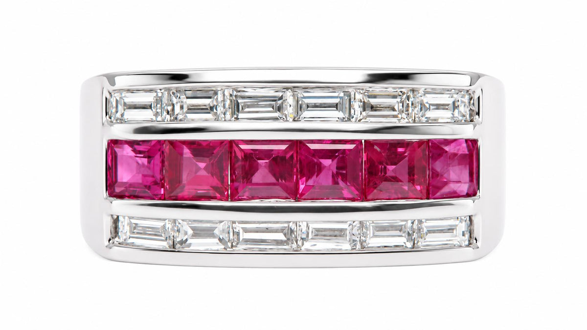 1.65ct Natural Burma Ruby & Diamond Ring 14K White Gold 95582
