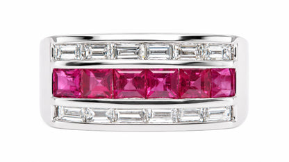 1.65ct Natural Burma Ruby & Diamond Ring 14K White Gold 95582