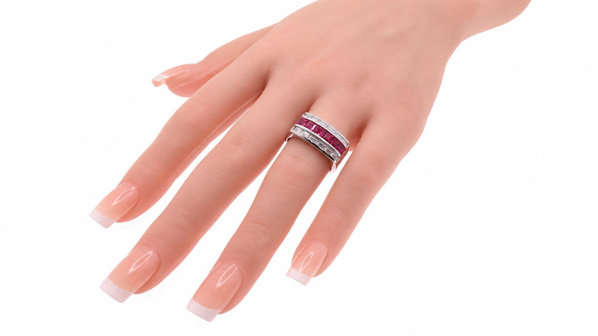 1.65ct Natural Burma Ruby & Diamond Ring 14K White Gold 95582