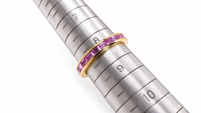 2.80ct Natural Pink Sapphire Baguette Eternity Ring 14K Yellow Gold 95584