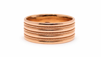 Vintage 14K Yellow Gold Barley Rope Twist Band Size 6.75 95585