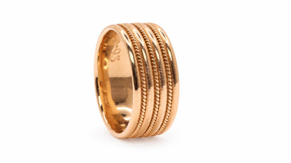 Vintage 14K Yellow Gold Barley Rope Twist Band Size 6.75 95585
